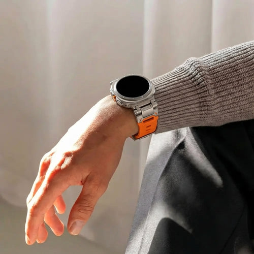 Samsung Galaxy Watch Ultra 'Explorer' TPU Strap (Orange with Titanium)