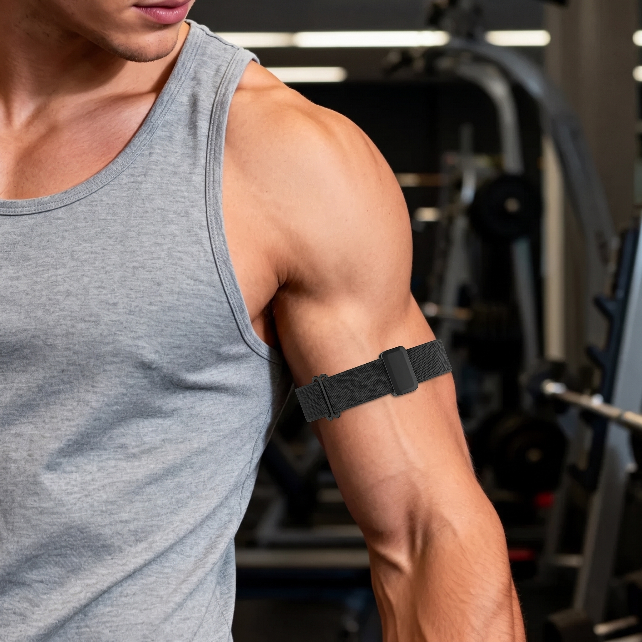 Bandz Fitbit Air Biceps Nylon Bracelet with D-buckle (Black)