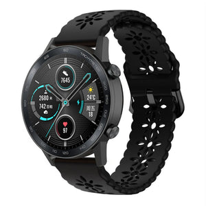 honor-magic-watch-2-siliconen-bandje-patroon-zwart