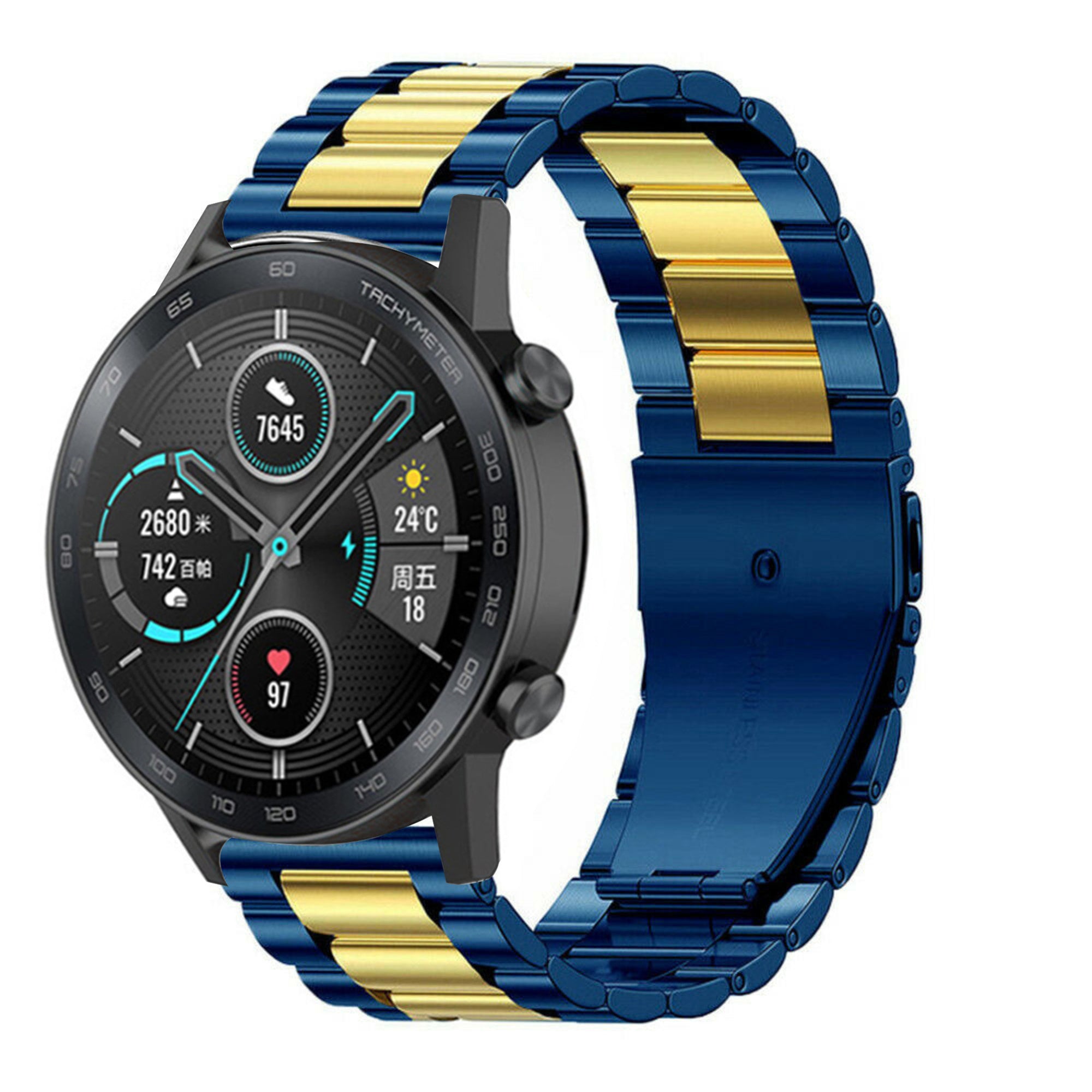 honor-magic-watch-2-stalen-band-blauw-goud