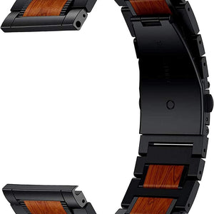 Garmin Venu 2 Wooden / Steel Strap (Black)