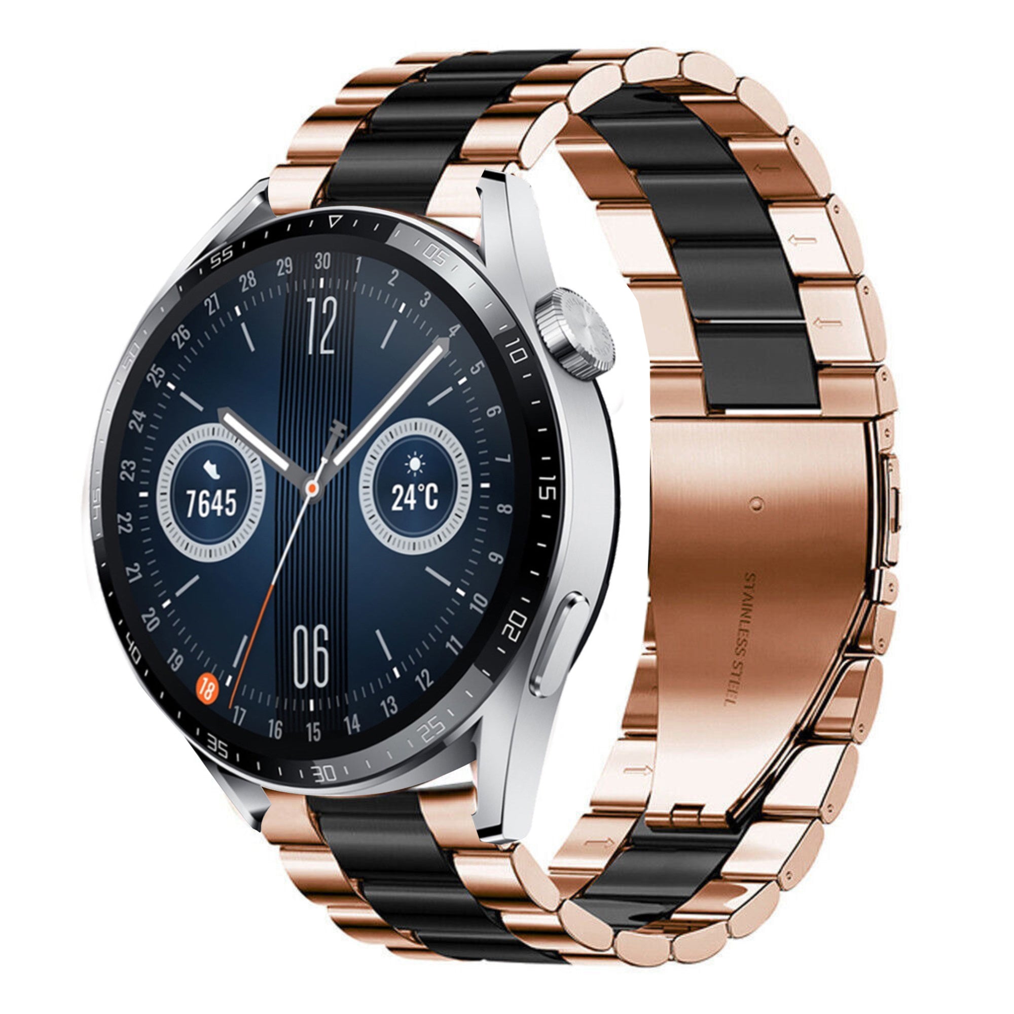 huawei-watch-gt-3-46mm-stalen-band-rose-goud-zwart