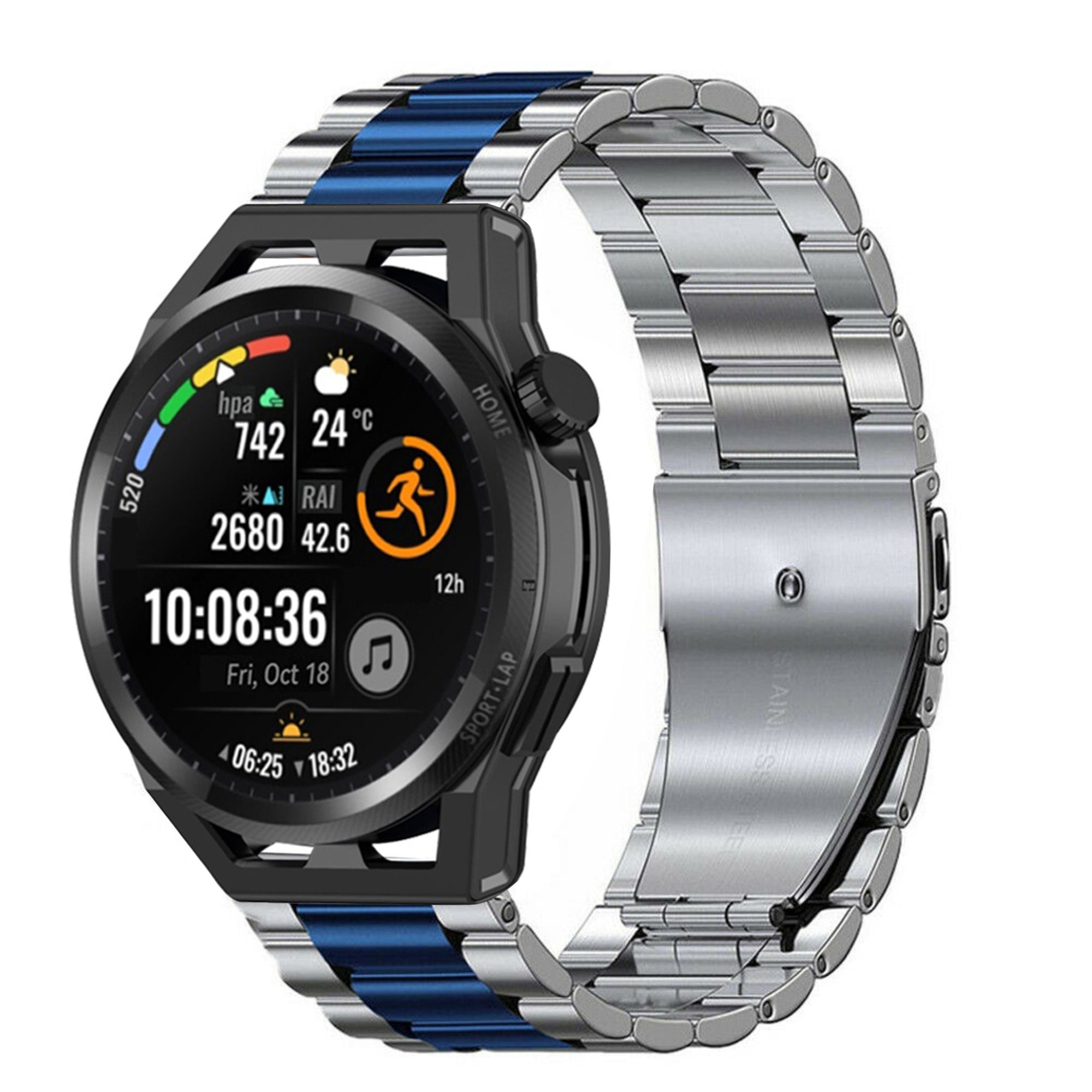 huawei-watch-gt-runner-stalen-band-zilver-blauw