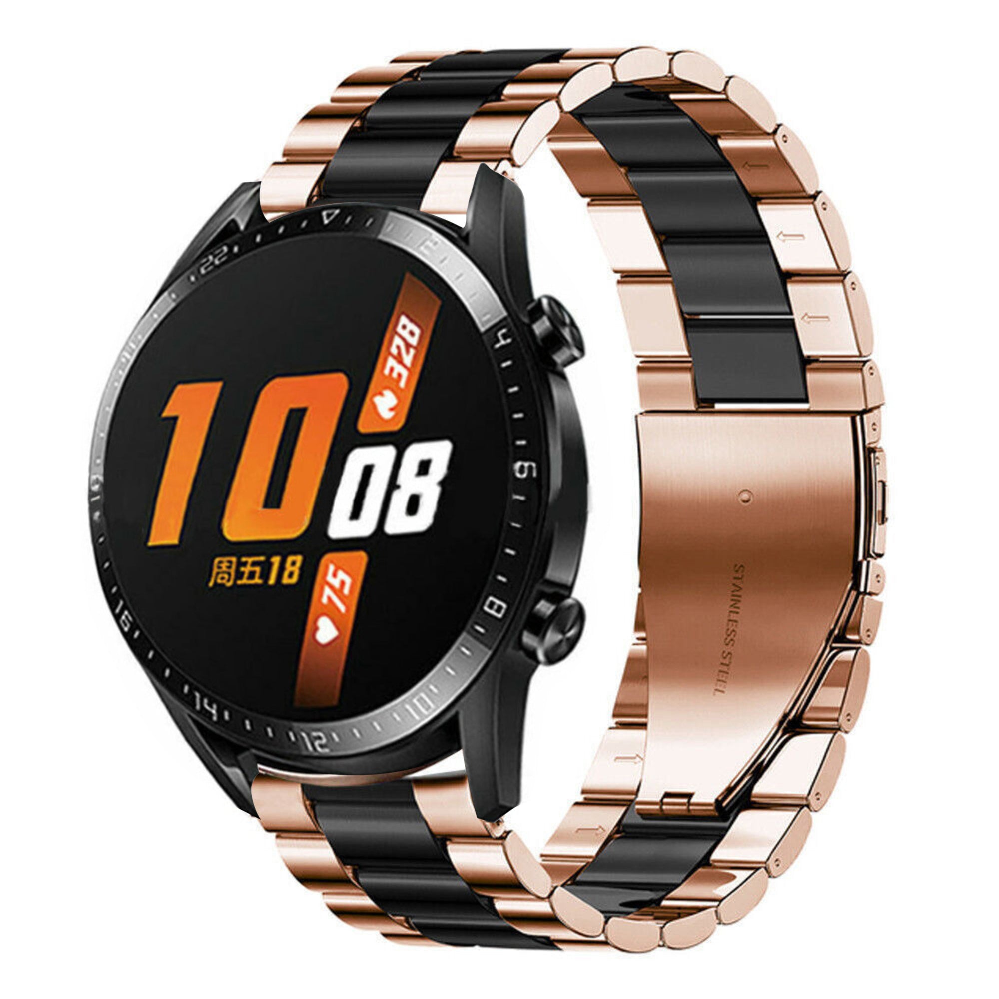 huawei-watch-gt-stalen-band-rose-goud-zwart