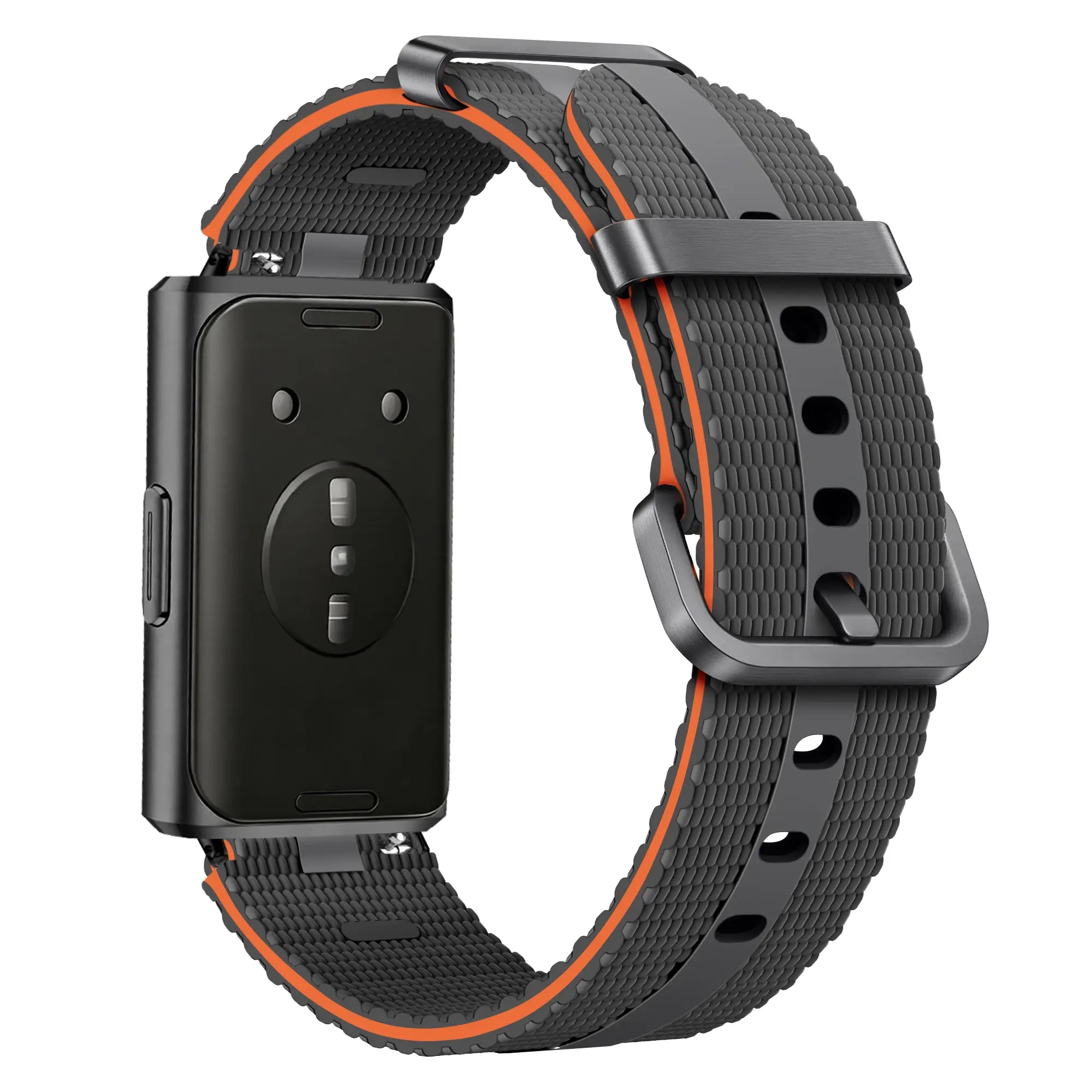 Huawei Band 11 Pro Silicone Active Strap (Dark Grey/Orange)