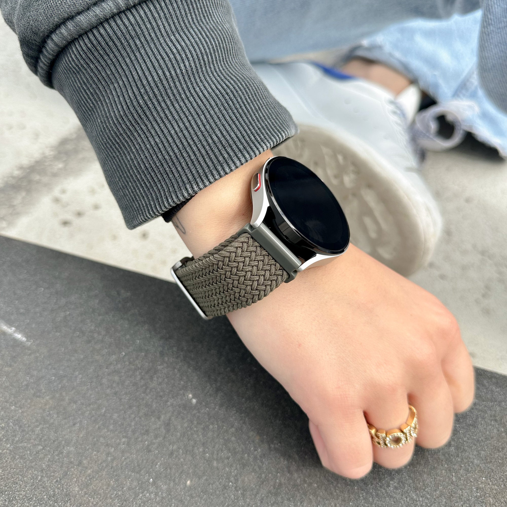 Samsung Galaxy Watch Classic 46mm Braided Nylon Strap (Green)