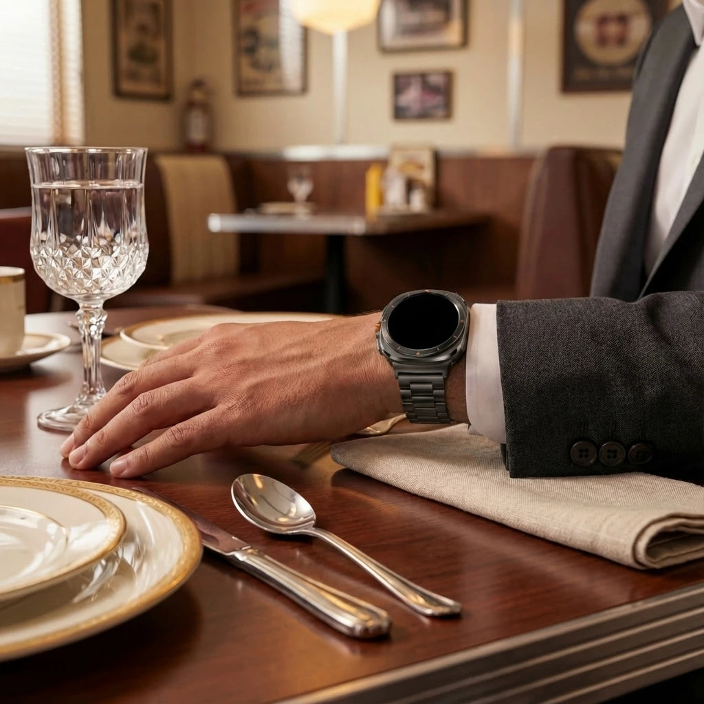 Bandz Samsung Galaxy Watch Ultra Steel Strap 'Classic' (Black)