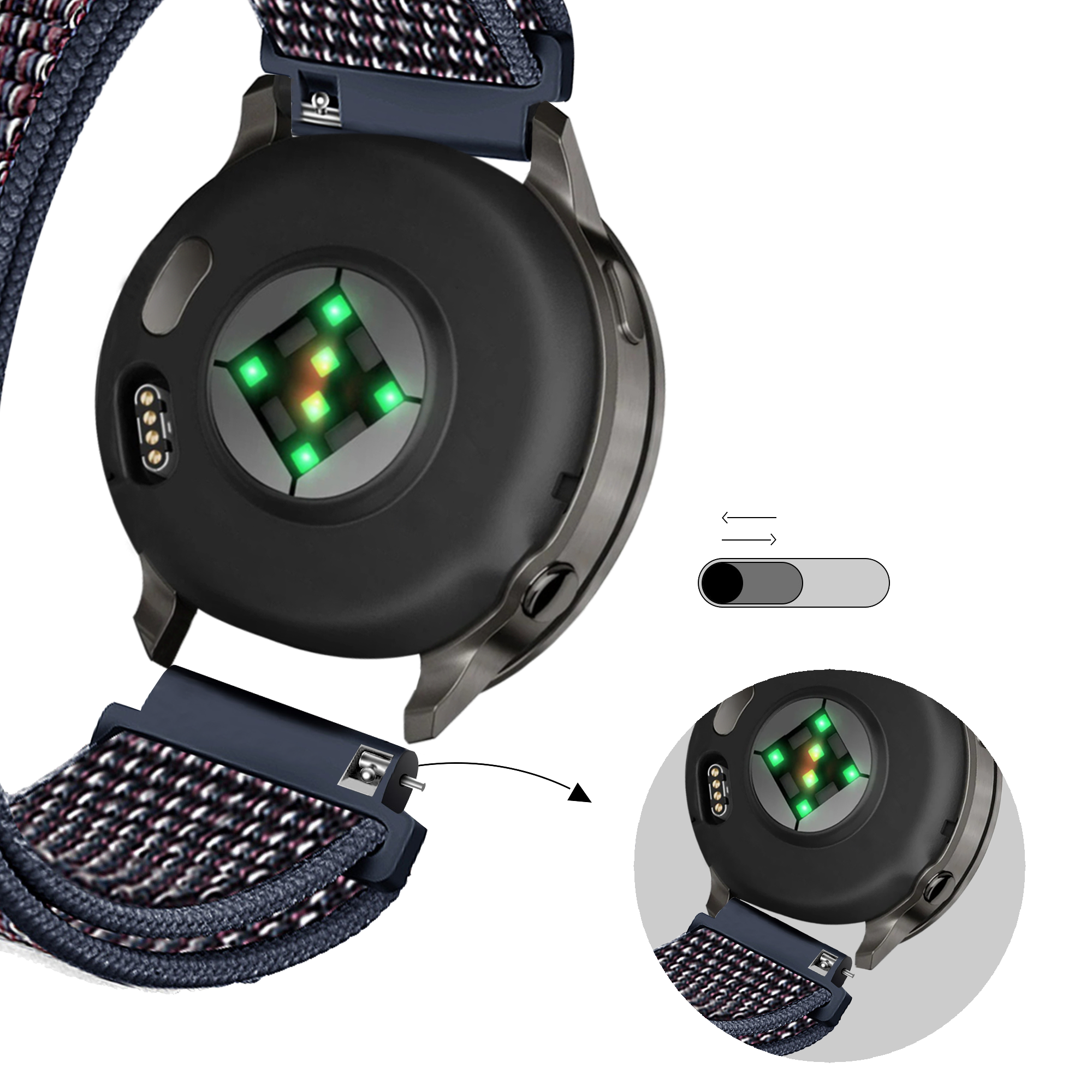 Bandz Garmin Approach J1 Nylon Loop Strap (Indigo)