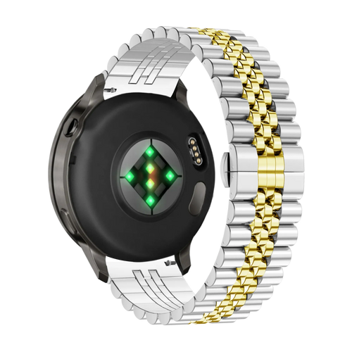Bandz Garmin Forerunner 265s Steel Strap 'Jubilee' (Silver/Gold)