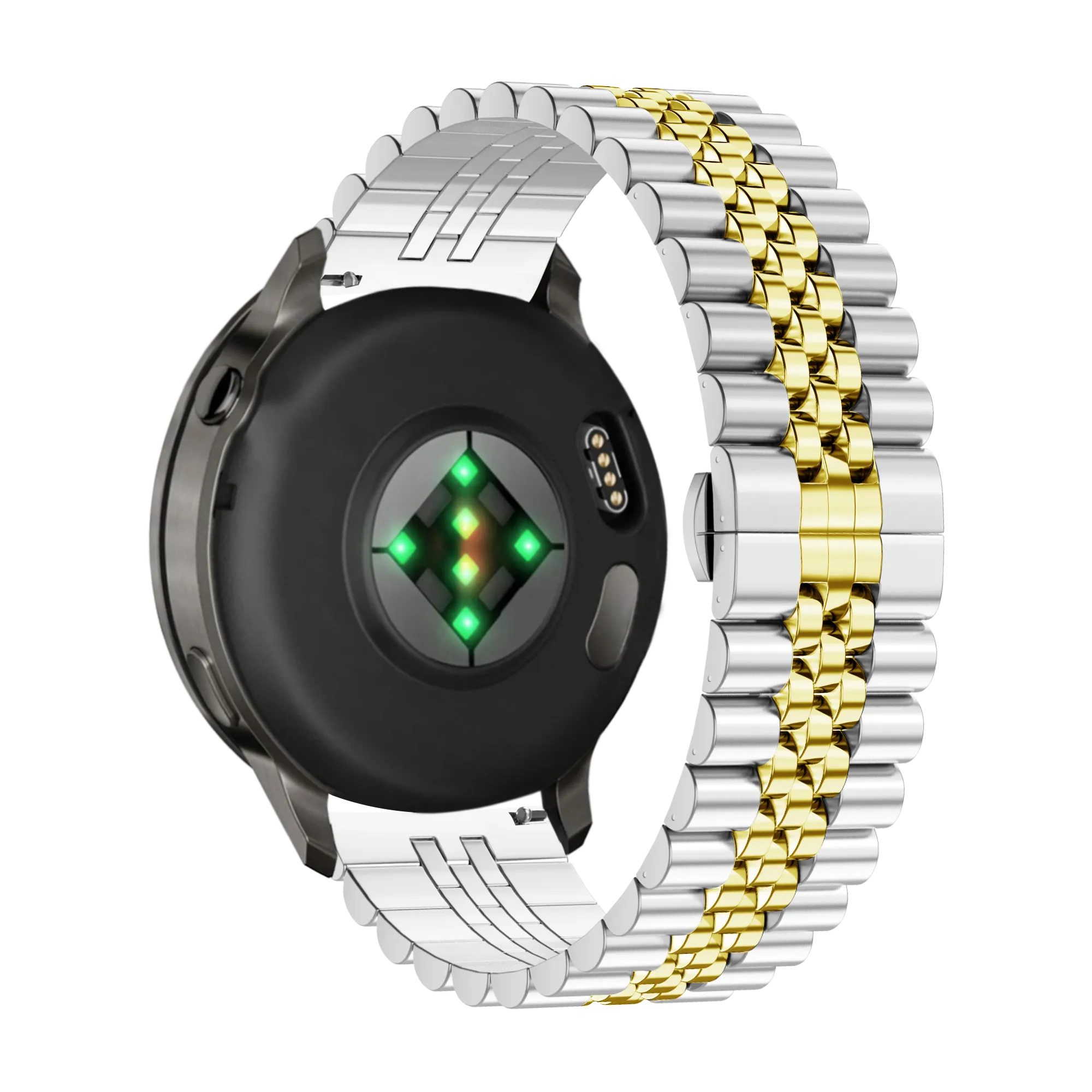 Bandz Garmin Forerunner 255s Steel Strap 'Jubilee' (Silver/Gold)