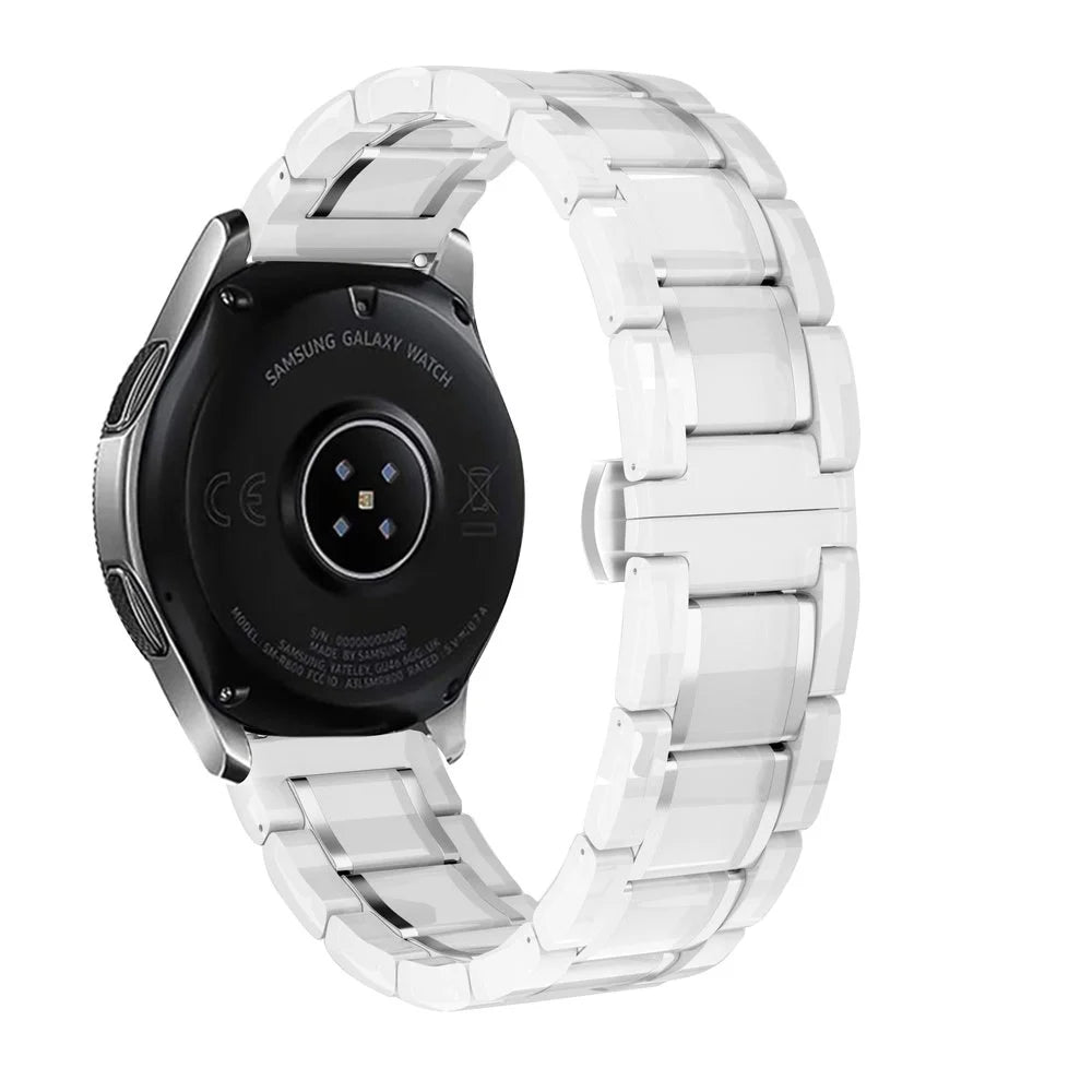 Huawei Watch 5 - 42mm Ceramic Link Strap (White/Silver)