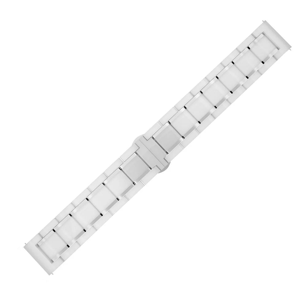 Withings ScanWatch Light Ceramic Link Strap (White/Silver)