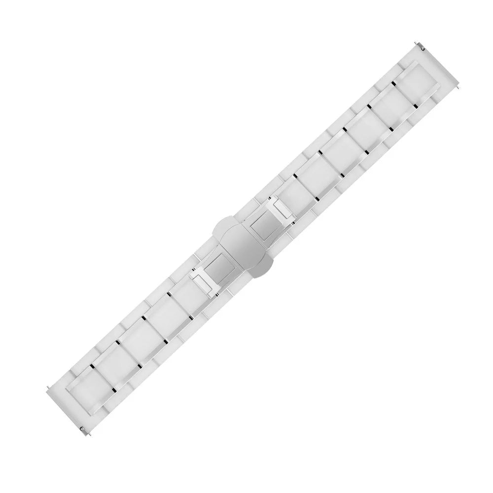 Watch GT 4 - 41mm Ceramic Link Strap (White/Silver)