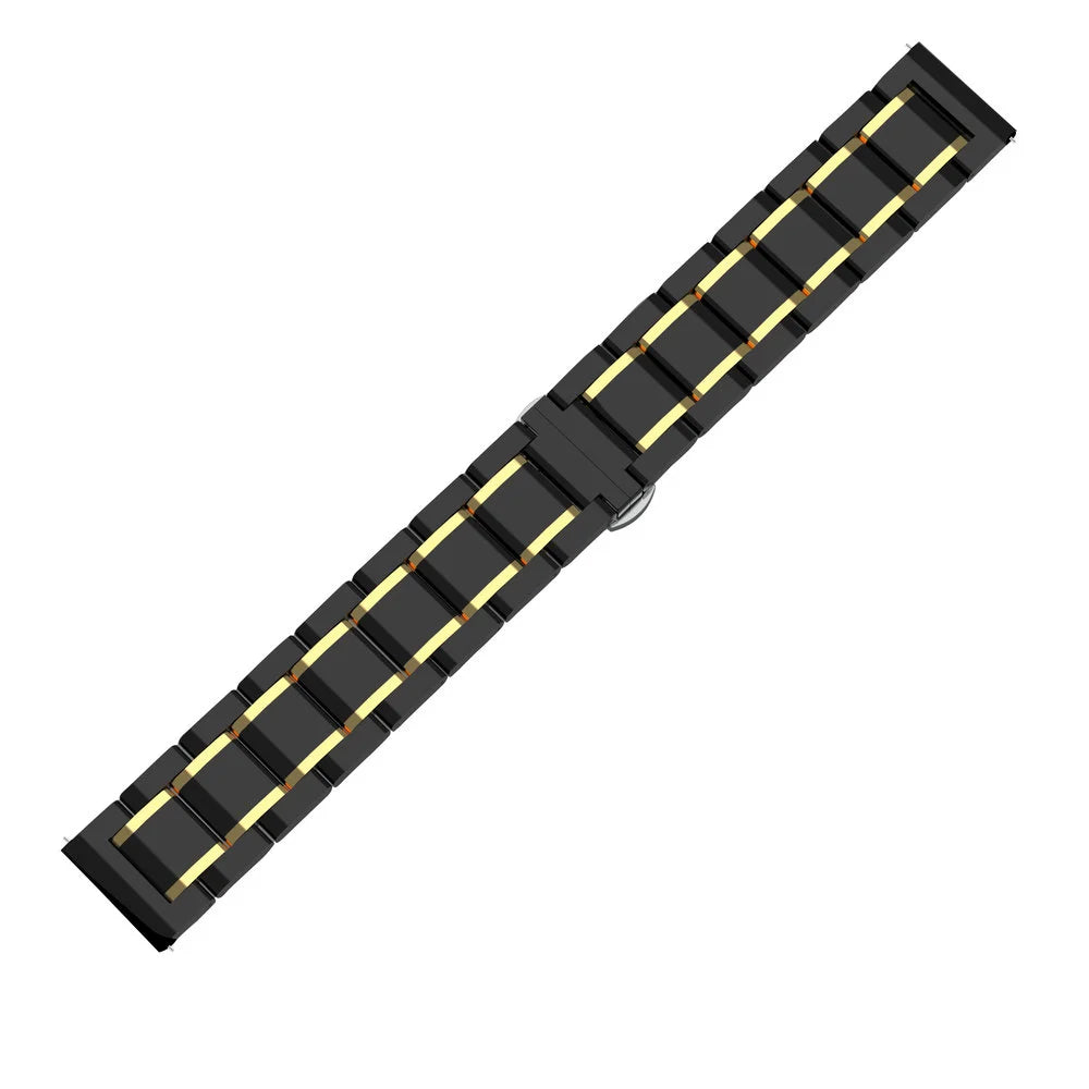 Watch Strap 18mm Ceramic - Quick Release (Black/Gold)