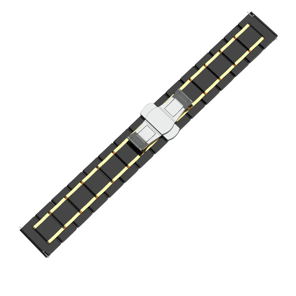 Fossil Gen 5e - 42mm Ceramic Link Strap (Black/Gold)