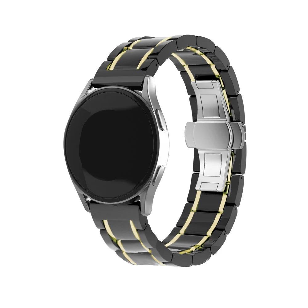 Fossil Gen 6 - 42mm Ceramic Link Strap (Black/Gold)