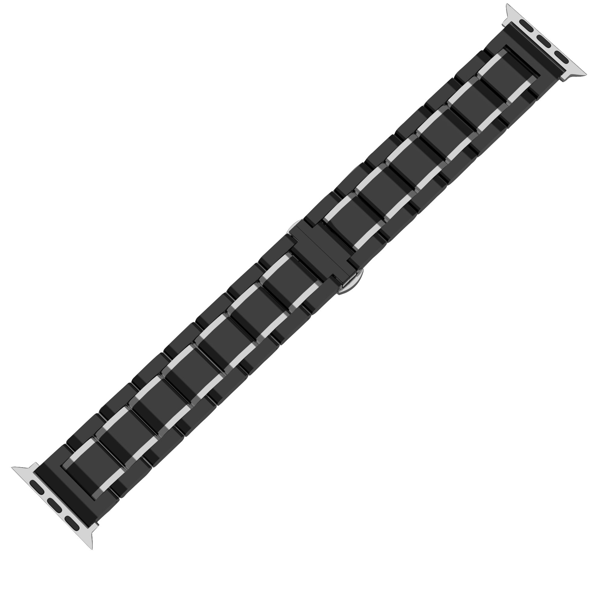 Apple Watch Ceramic/Steel Strap (Black/Silver)
