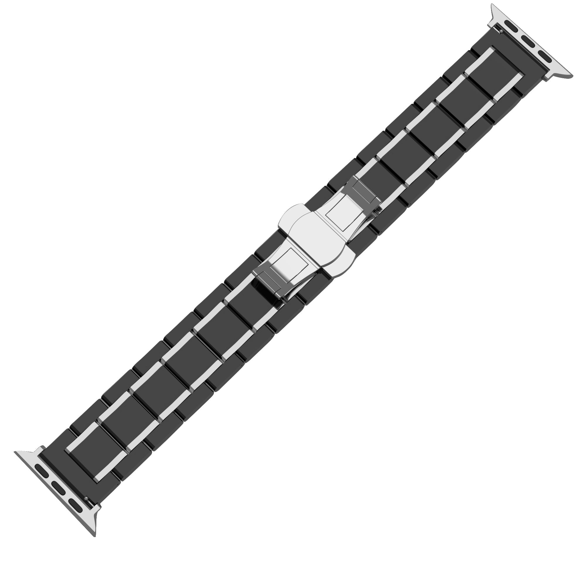 Apple Watch Ceramic/Steel Strap (Black/Silver)