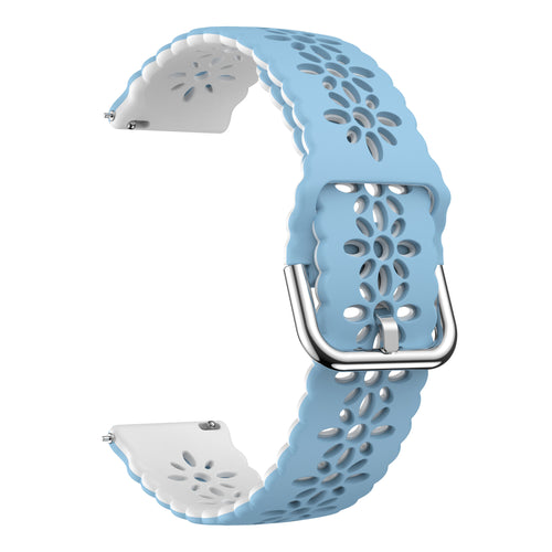 Amazfit Bip U (Pro) Patterned Silicone Strap (Light Blue/White)