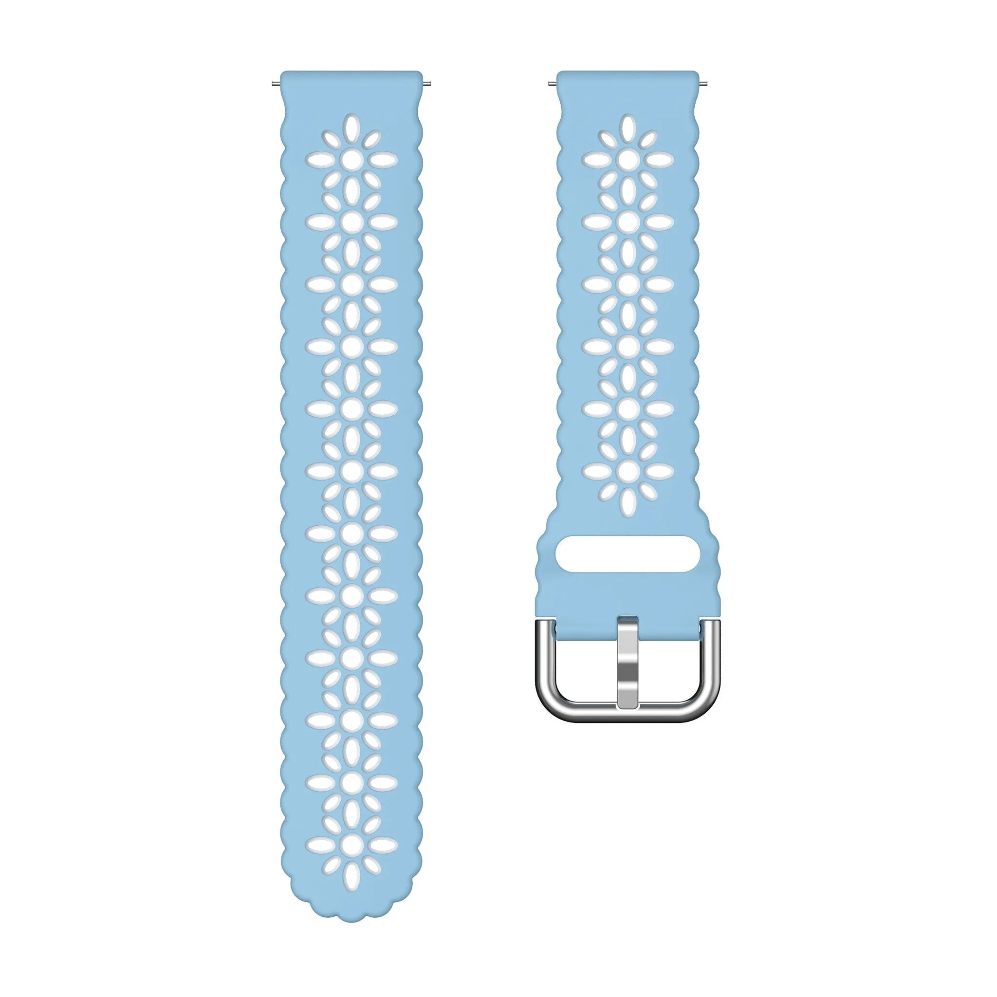 Amazfit Bip U (Pro) Patterned Silicone Strap (Light Blue/White)