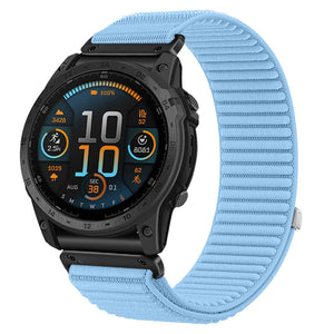 Garmin Fenix 8 - 43mm Wave Nylon Strap (Light Blue)