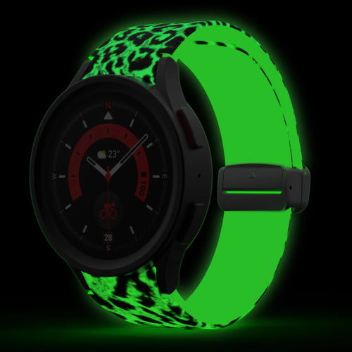 Samsung Galaxy Watch 4 40mm Glow in the Dark D-Buckle Strap Leopard