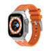 Apple Watch Luxury Liquid Silicone Strap (Orange/Silver)