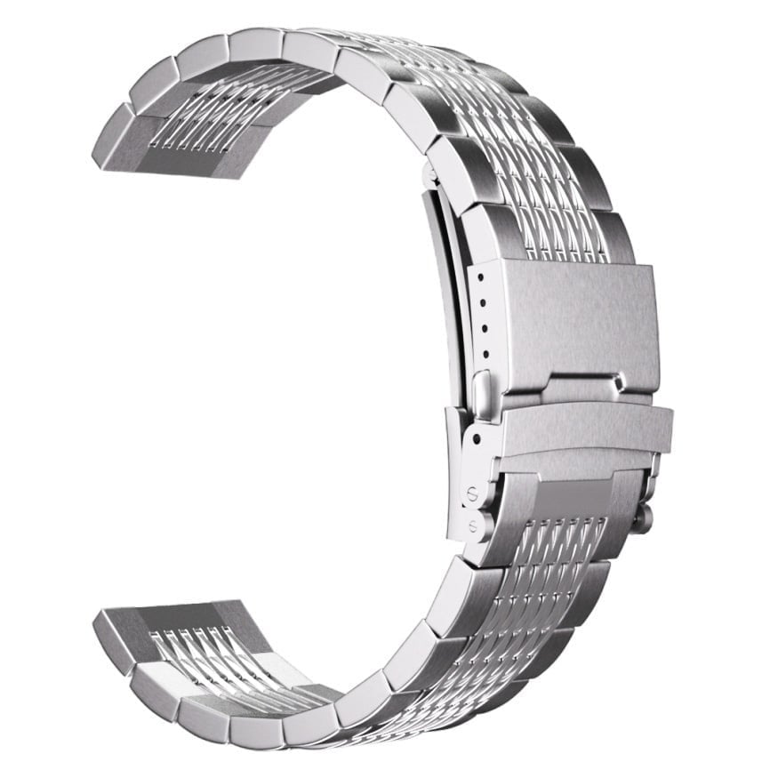 TicWatch 22mm Luxury Steel Link Bracelet (Silver)