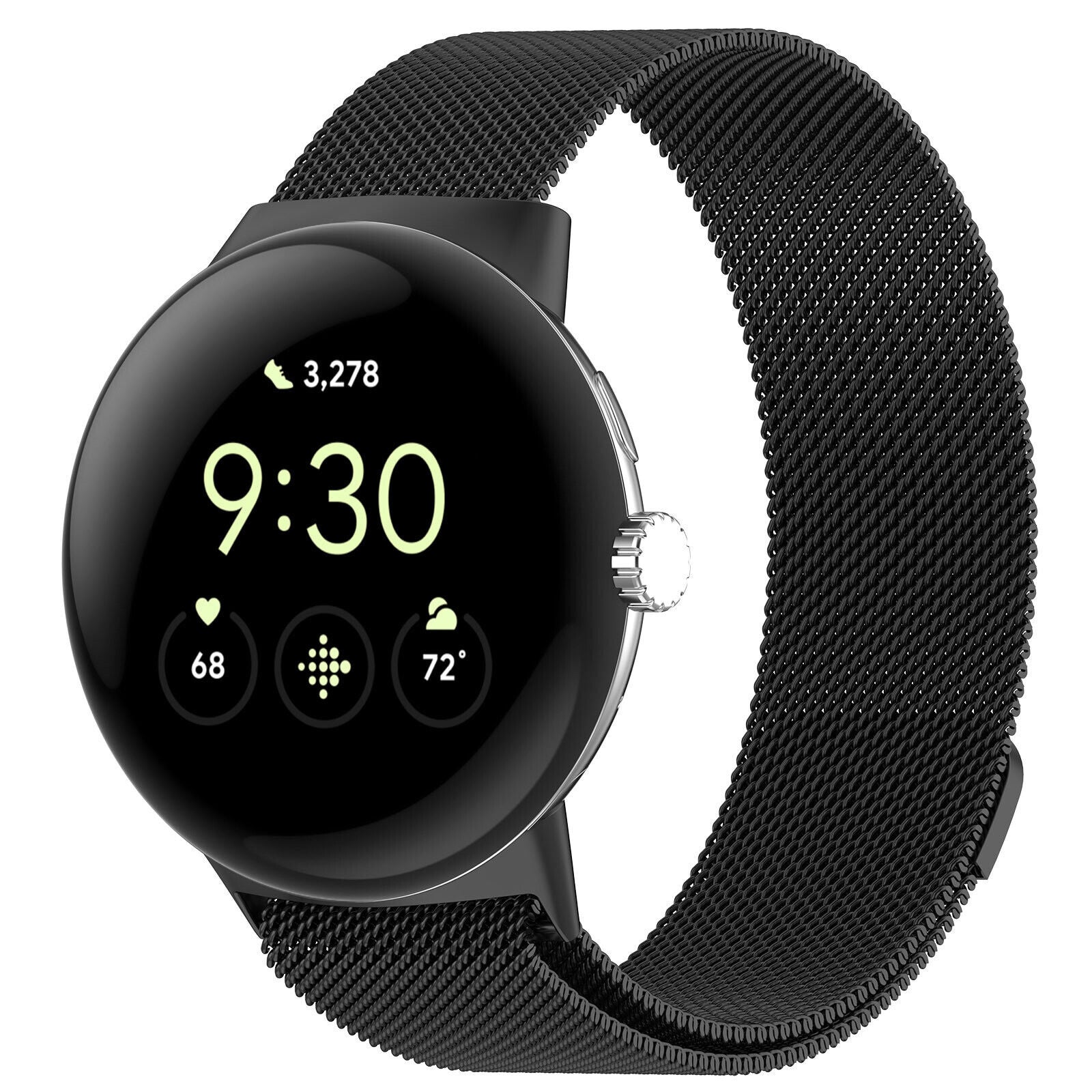Google Pixel Watch 4 - 45mm Milanese Strap (Black)