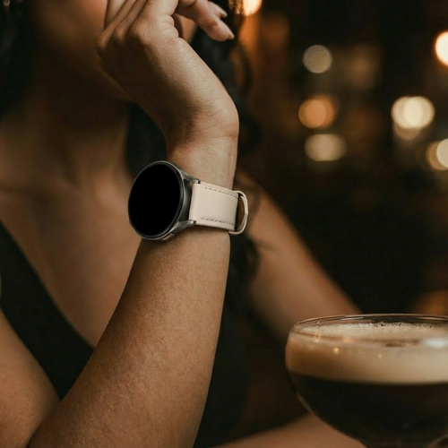 Amazfit Bip U (Pro) Slimfit Leather Strap (Milk Tea)