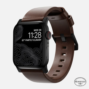 Nomad Modern Apple Watch Leather Strap (Brown/Black)