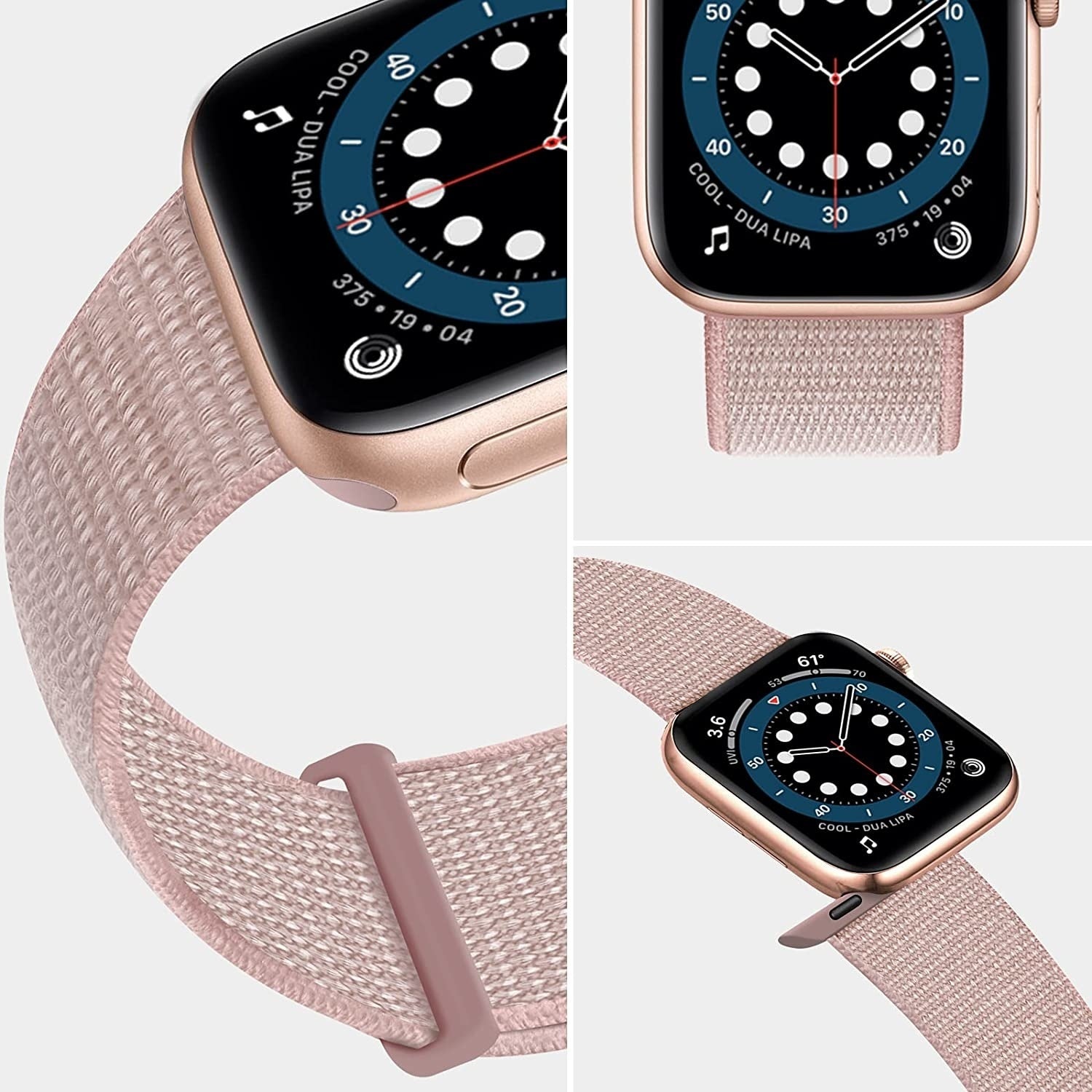 Apple Watch Nylon Loop Strap (Light Pink)