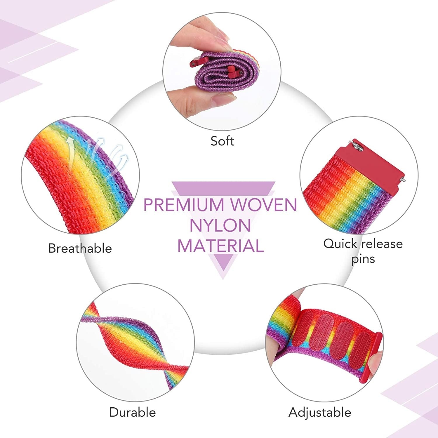 Amazfit Bip U (Pro) Nylon Strap (Rainbow)