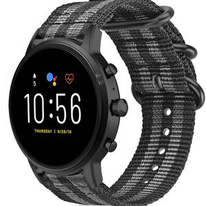 Fossil Gen 4 Explorist (HR) Nylon Strap with Buckle (Black/Grey)
