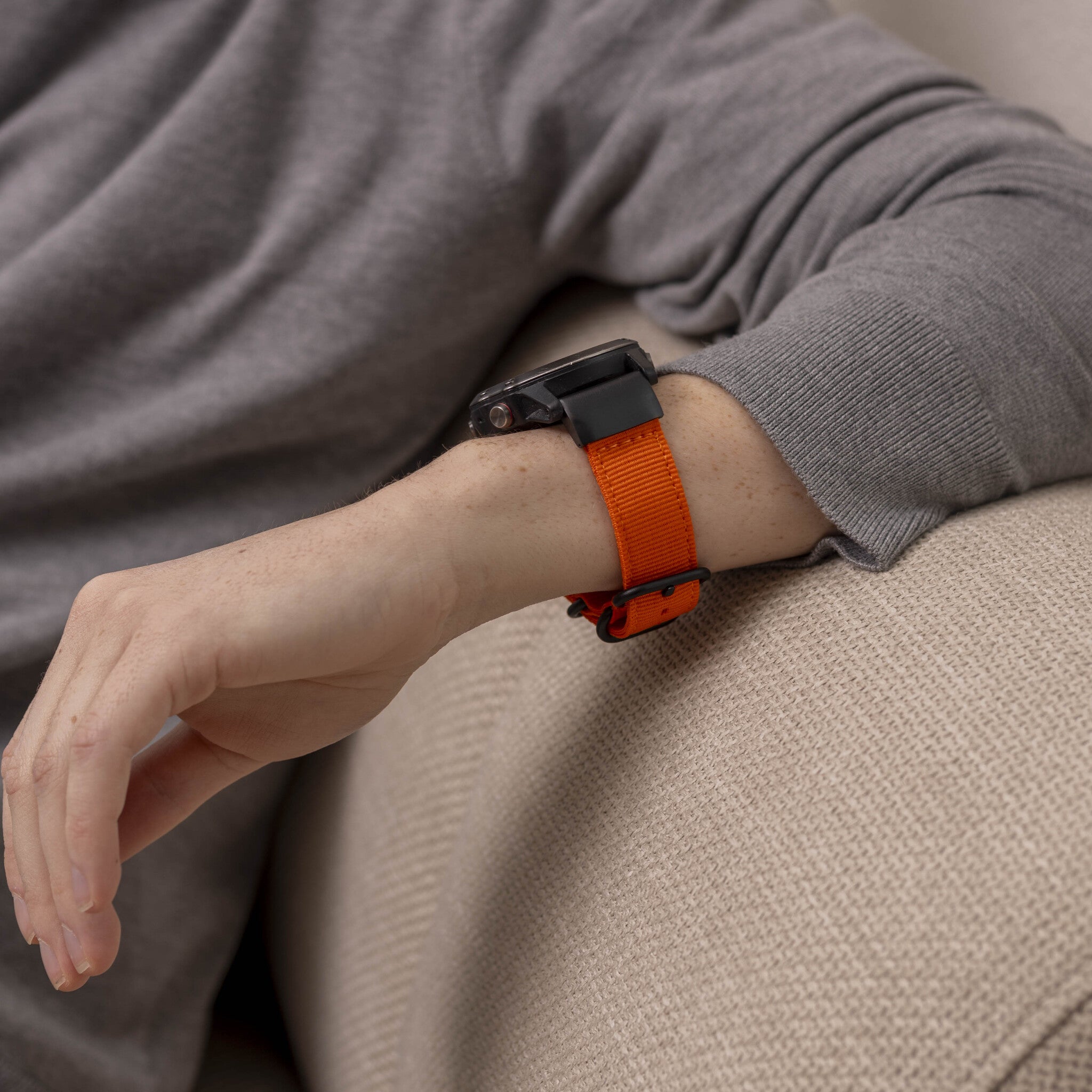 Garmin Fenix 8 Pro - 51mm Nylon Strap with Buckle (Orange)