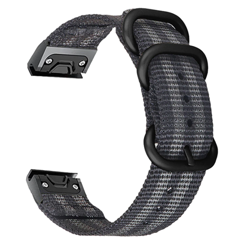 Garmin Fenix 5/6 Nylon Strap with Buckle (Black/Grey)
