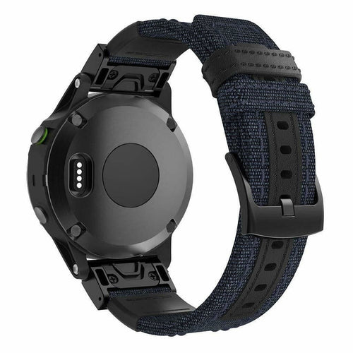 Garmin Quatix 8 - 47mm Nylon Hybrid Strap (Blue)