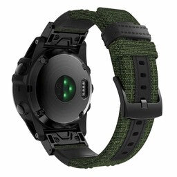 Garmin Instinct 3 - 45mm Nylon Hybrid Strap (Army Green)