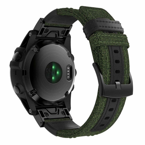 Garmin Quatix 8 Pro - 47mm Nylon Hybrid Strap (Army Green)