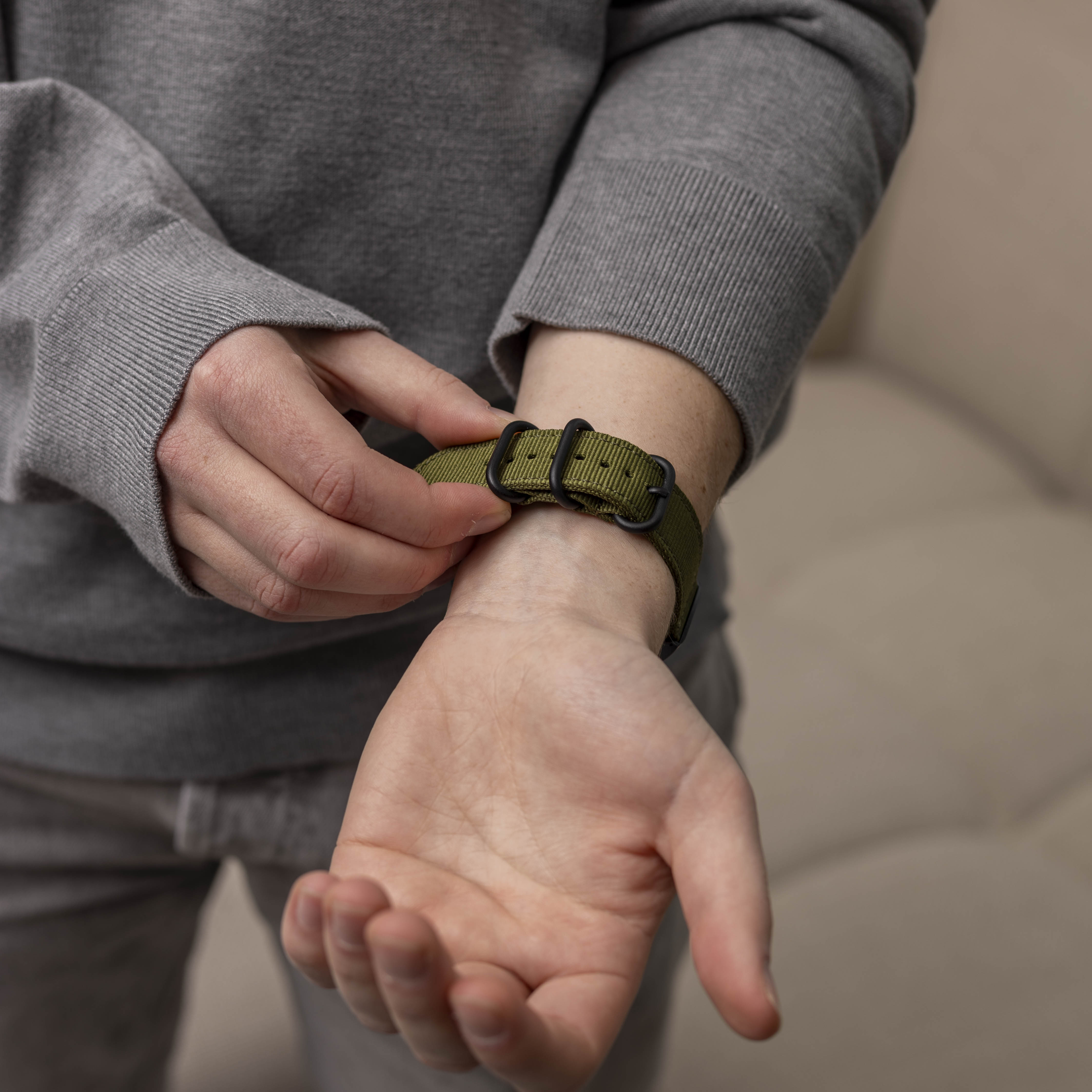 Garmin Instinct 3 - 50mm Nylon Buckle Strap (Green)