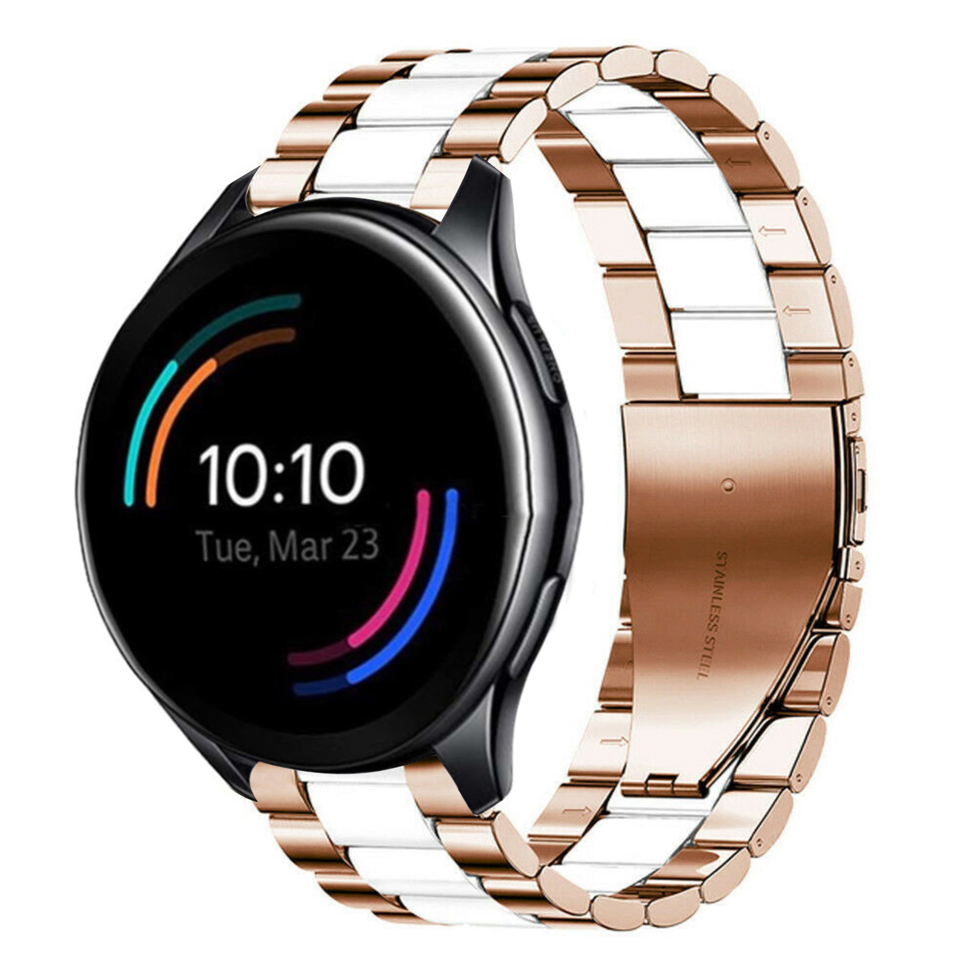 oneplus-watch-stalen-band-rose-goud-wit