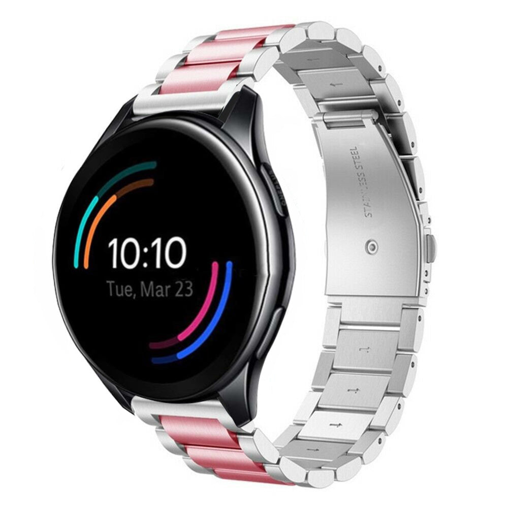 oneplus-watch-stalen-band-zilver-roze