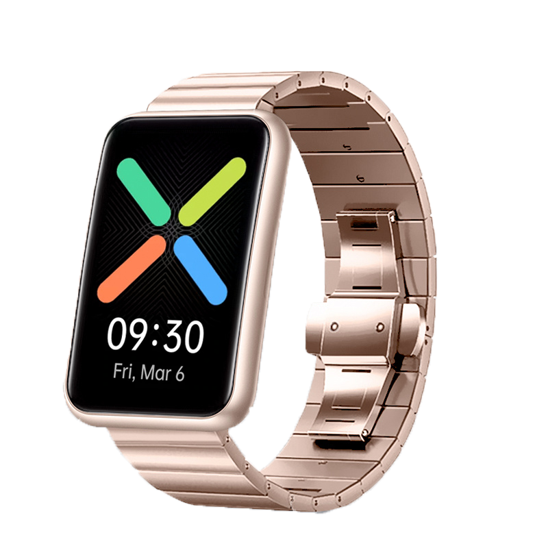 oppo-watch-free-metallarmband-rosegold