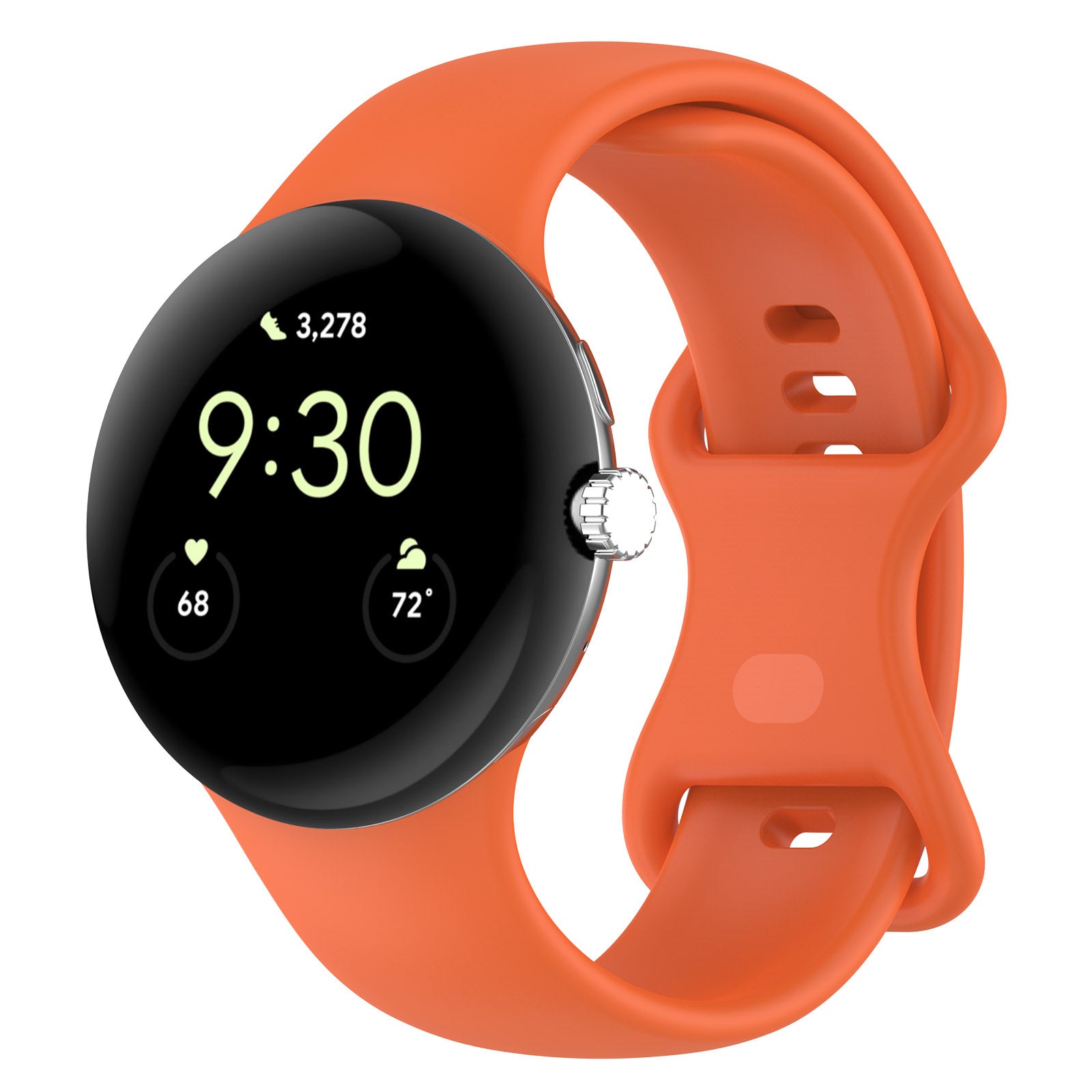 Google Pixel Watch 3 - 45mm Classic Silicone Strap (Orange)