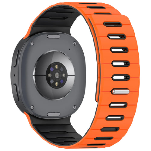 Samsung Galaxy Watch 9 - 44mm Magnetic Silicone Strap (Orange/Black)