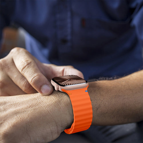 Apple Watch Wave Silicone Strap (Orange)