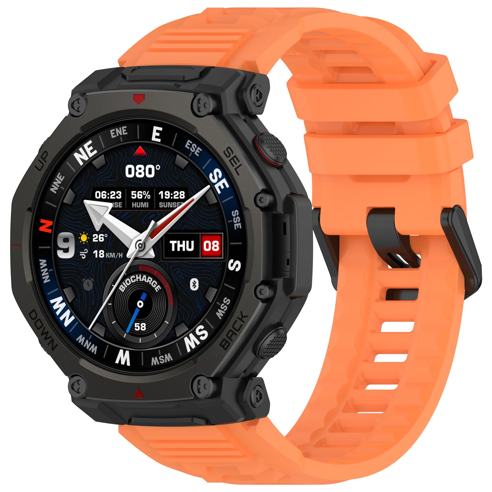 Custodia Protettiva In Silicone Per Amazfit T-Rex - Antiurto, Infrangibile, Lavabile - Cover Sottile Per Smartwatch - Colore Nero