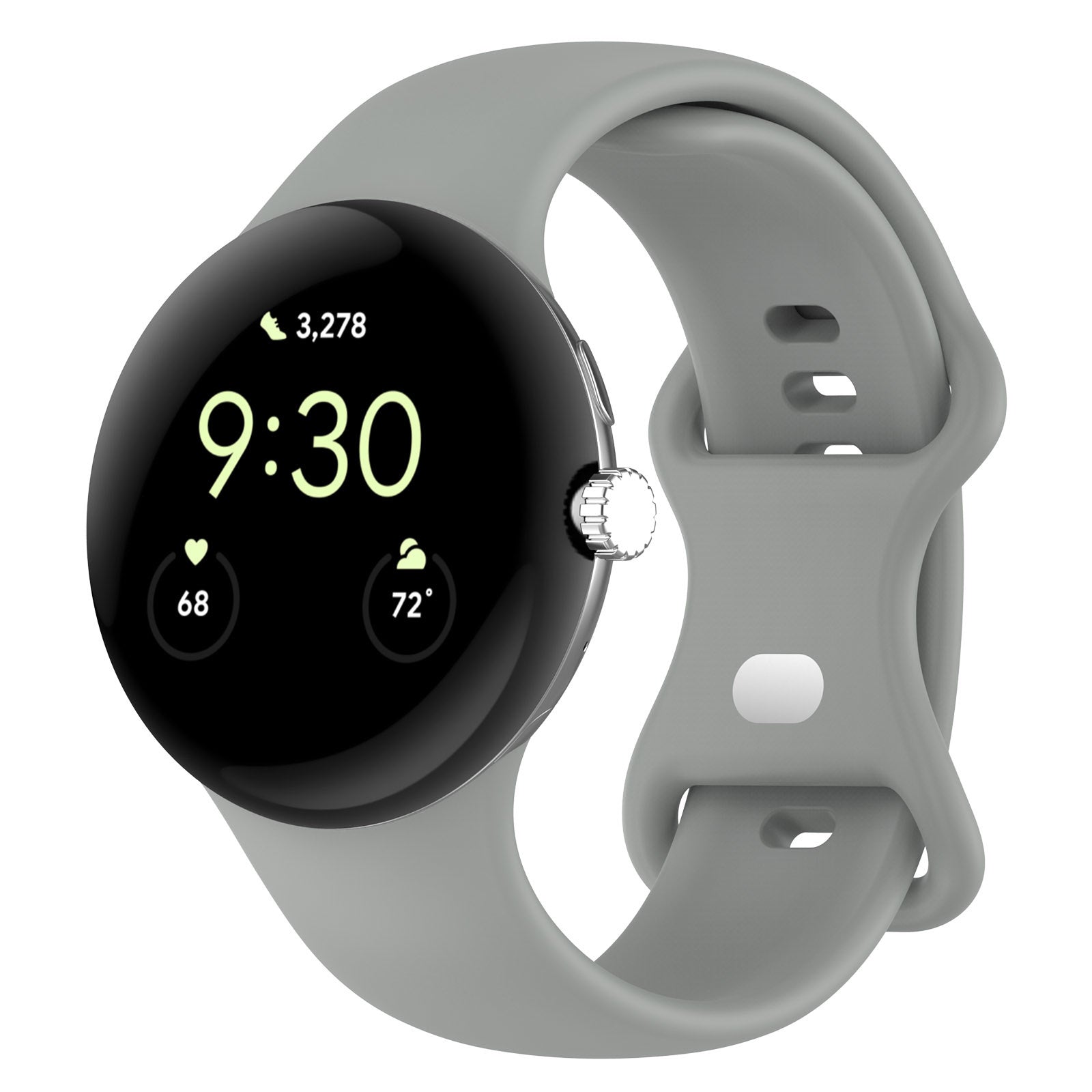 Google Pixel Watch 3 - 45mm Classic Silicone Strap (Gray)