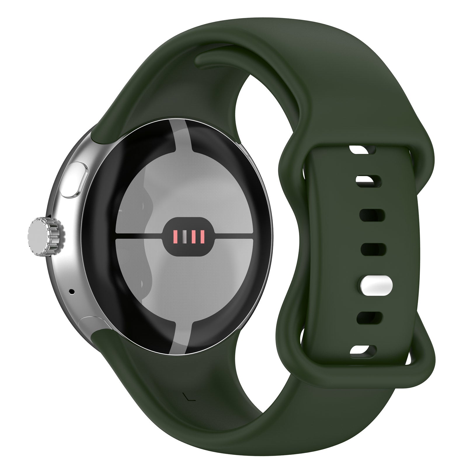 Google Pixel Watch 3 - 45mm Classic Silicone Band (Dark Green)