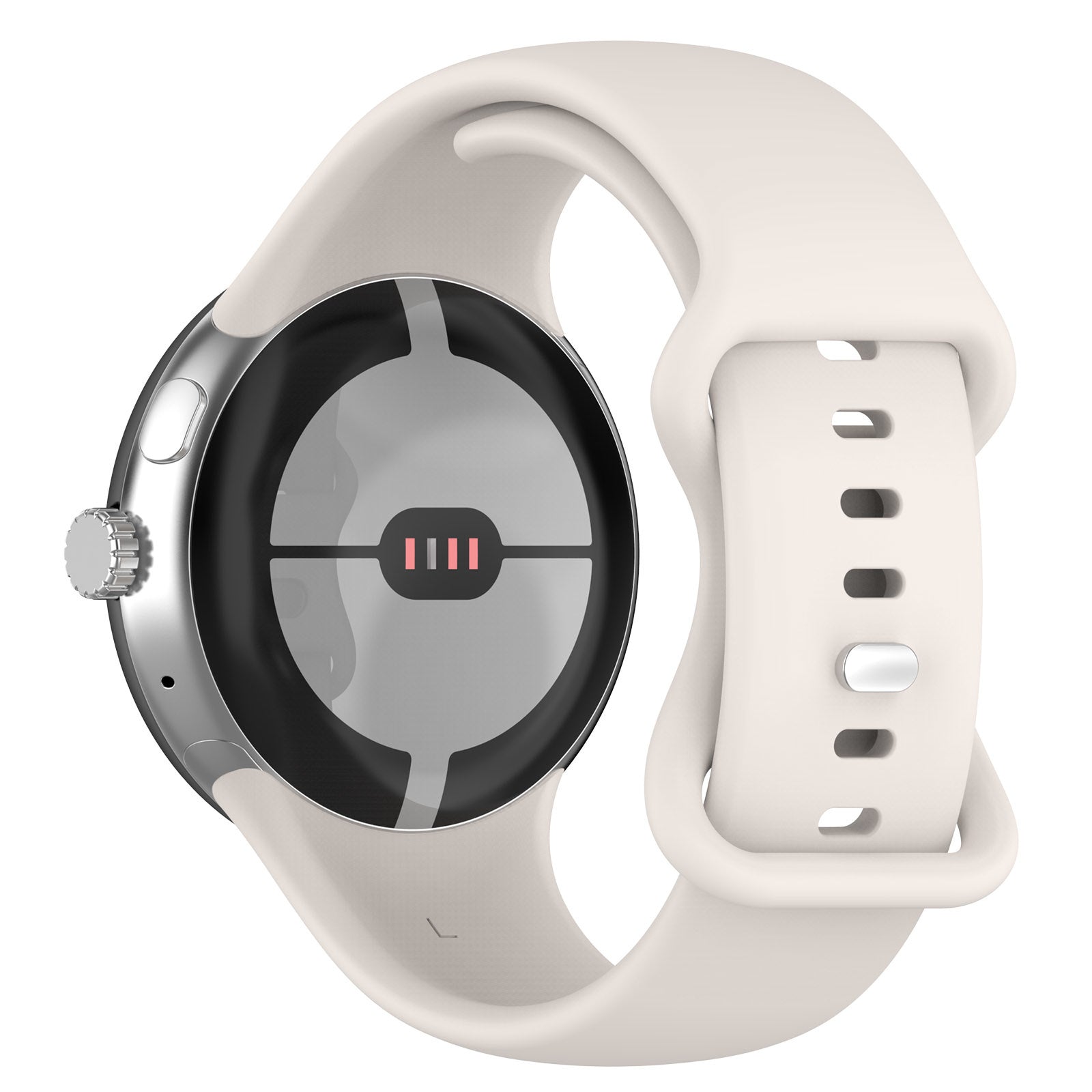 Google Pixel Watch 3 - 45mm Classic Silicone Band (Sand White)